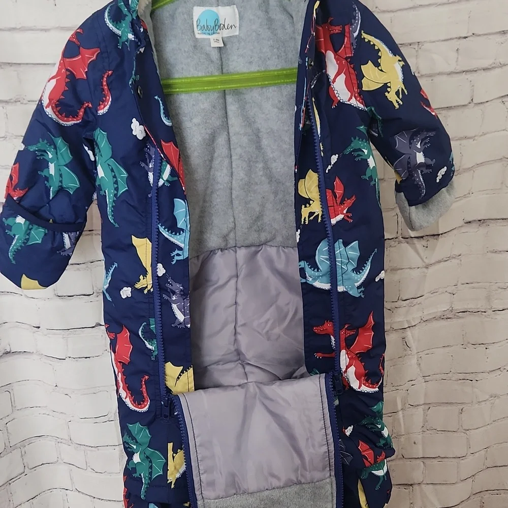 Baby Boden Dinosaur Print Footie With Booties, Baby Bunting, Size 3-6 Months
